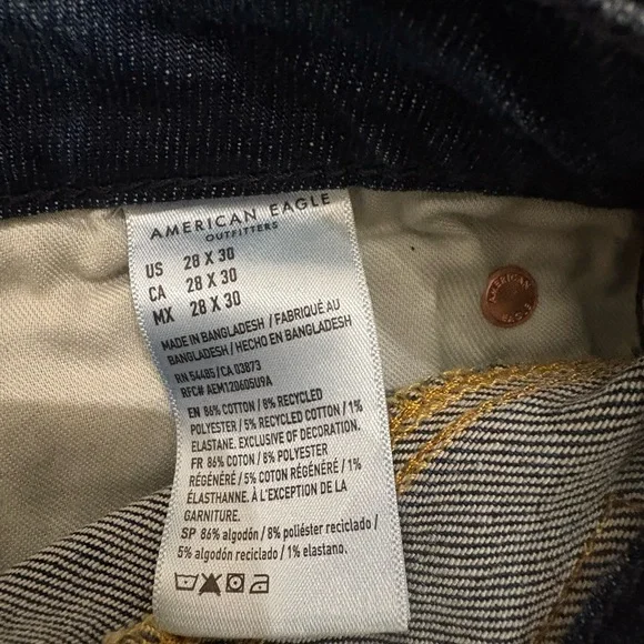 American Eagle Outfitters Men's Dark Blue Straight Jeans - Picture 3 of 8